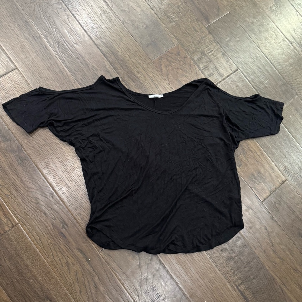 Acemi Black Relaxed Cut Out Short Sleeve T-Shirt